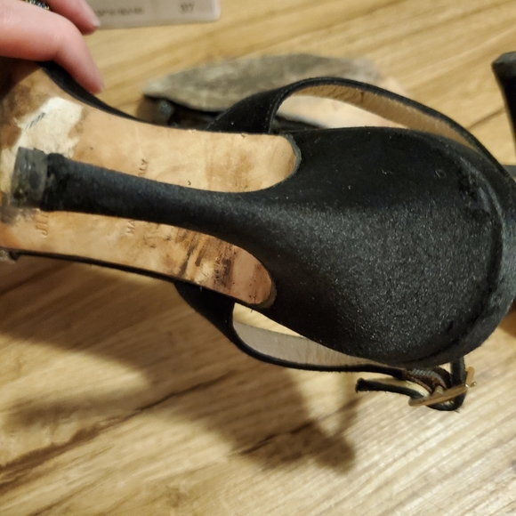 Jimmy Choo heels crystal dust on black satin 37 - Picture 4 of 13